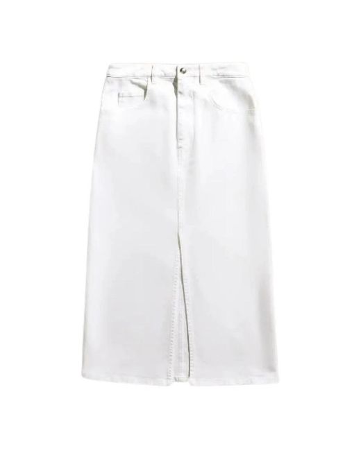 Fay White Denim Skirts