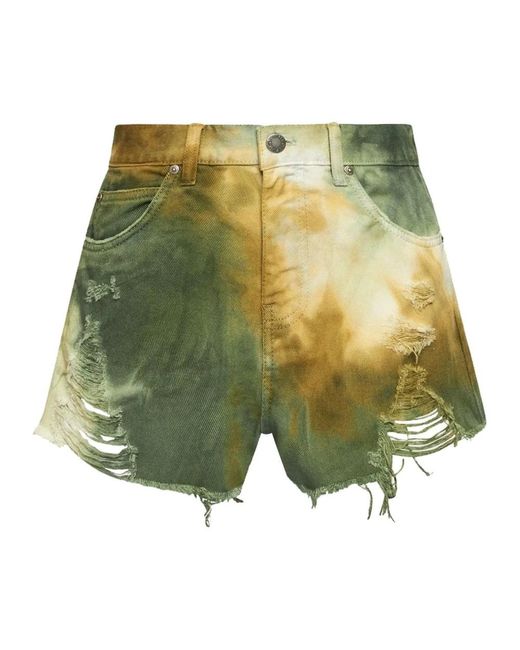 Shorts militari in cotone di Pinko in Green