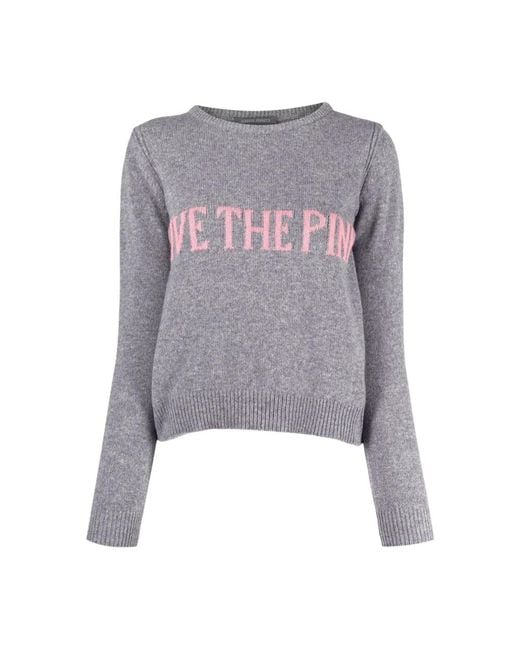 Alberta Ferretti Gray Round-Neck Knitwear