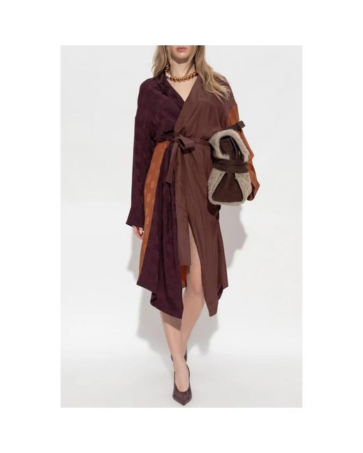 Moschino Jassen ,Bruin ,Satijn Kimono Met Een Riem in het Purple