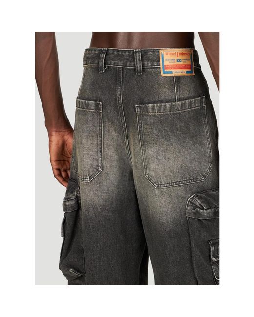 DIESEL Cargo hanf denim jeans in Gray für Herren
