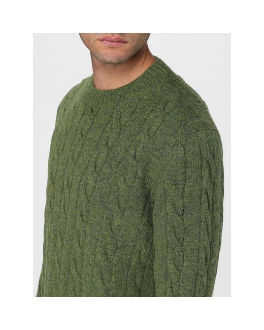 Fay Green Round-Neck Knitwear for men