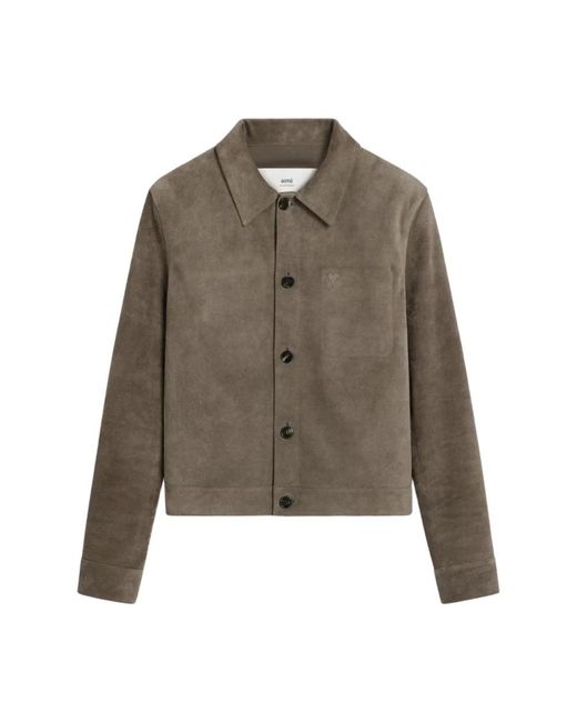 Leather Jackets di AMI in Green da Uomo