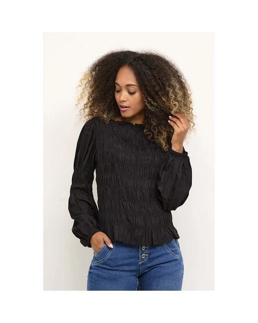 Cream Black Blouses