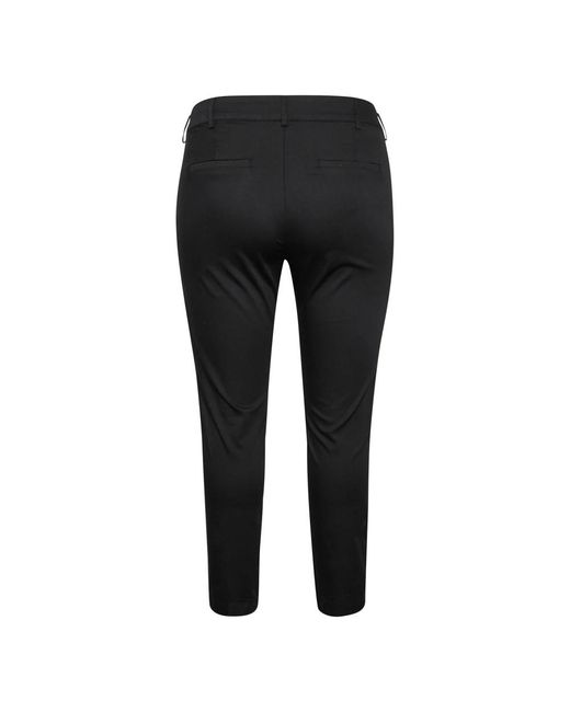 Slim-Fit Trousers Kaffe de color Black