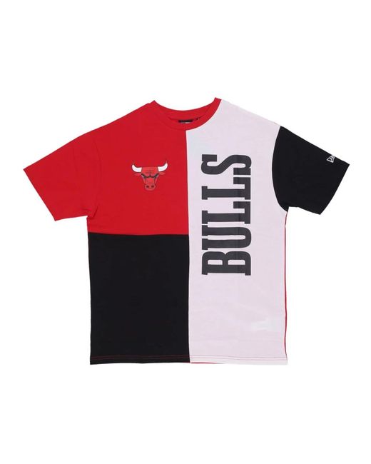 KTZ Tops ,Veelkleurig ,Katoen Chicago Bulls Logo T-Shirt Rood/Zwart in het Red voor heren
