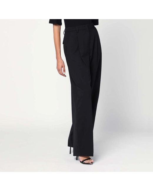 Wide Trousers Thelatest en coloris Black