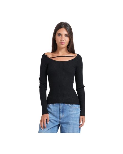 Guess Black Round-Neck Knitwear