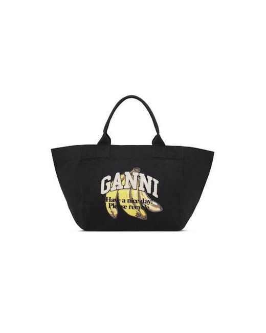 Ganni Black Shopping Bags