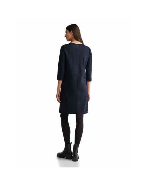 Street One Jersey Jurk Met Ronde Hals in het Blue