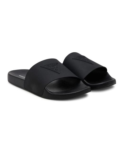 Sliders di Guess in Black da Uomo
