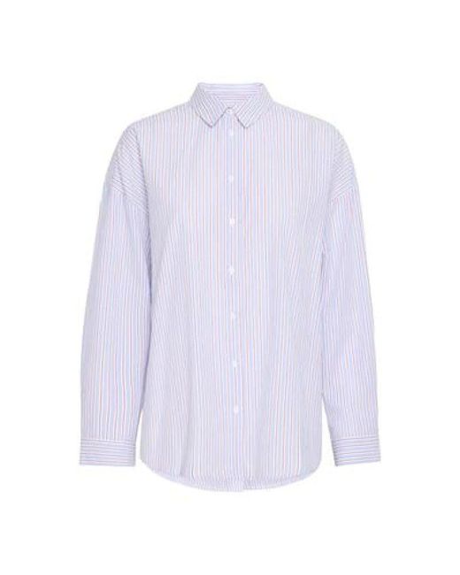 Ichi Purple Gestreiftes Oversize Hemd, Coole Modell