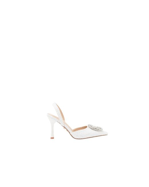 TWENTYFOUR White Bouclé Slingback