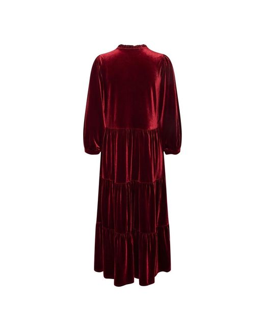 Part Two Kleedjes ,Rood ,Polyester Bloemen Ruche Jurk Granaatappel in het Red