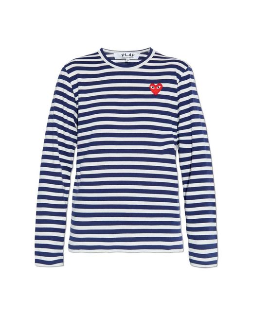 COMME DES GARÇONS PLAY Blue Long Sleeve T-Shirts