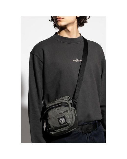 Stone Island Black Messenger Bags for men