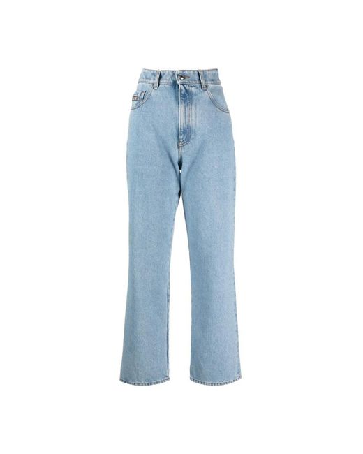 Gcds Jeans ,Blauw ,Denim Blauwe Straight Denim Jeans in het Blue