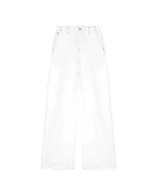 Emporio Armani White Wide Trousers