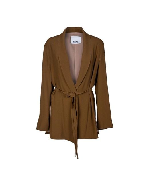 Erika Cavallini Semi Couture Brown Belted Coats