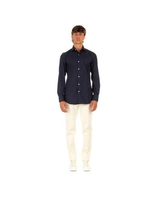 Finamore 1925 Blue Casual Shirts for men
