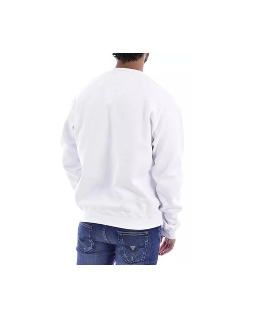 DSquared² Hoodies & Sweatvesten ,Wit ,Katoen Witte Sweatshirt Met Bedrukt Logo in het White voor heren