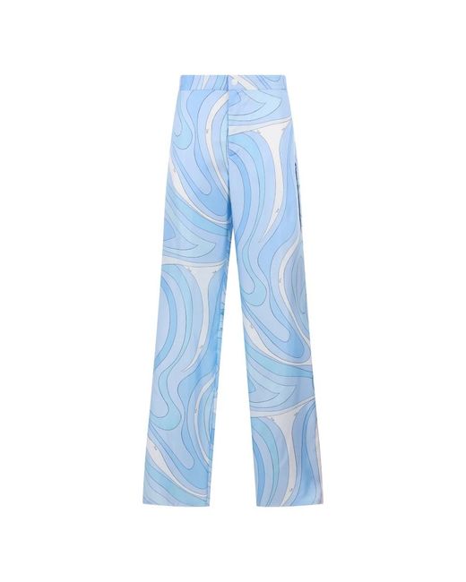 Emilio Pucci Blue Wide Trousers