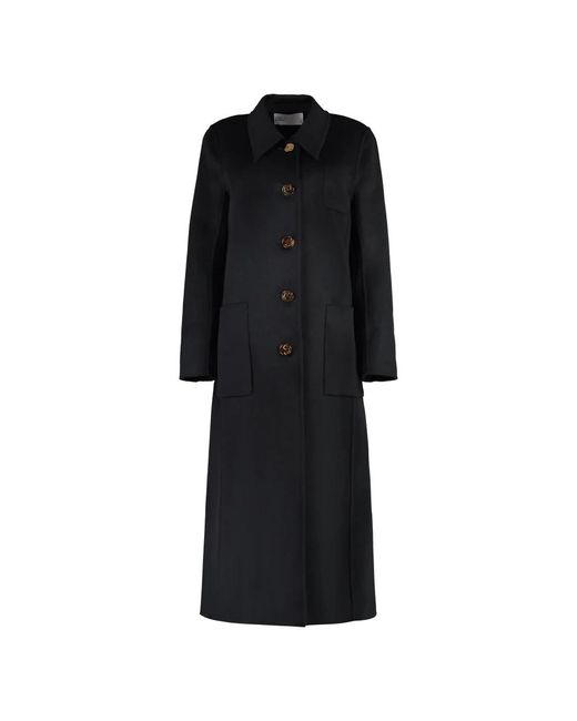 Tory Burch Jassen ,Zwart ,Wol Wollen Jas Met Sierknopen in het Black