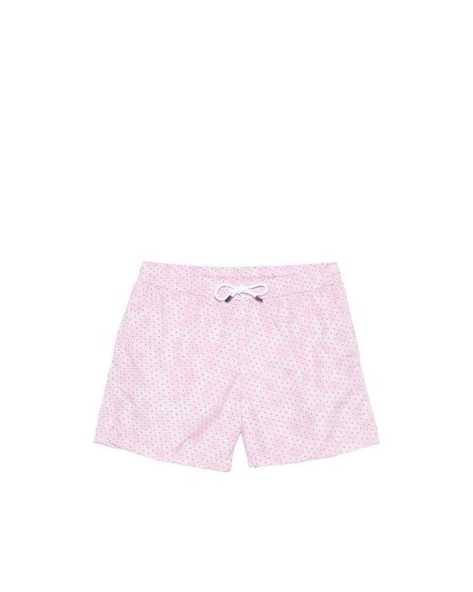 Fedeli Badmode ,Roze ,Rose Floral Print Drawstring Waist in het Pink voor heren