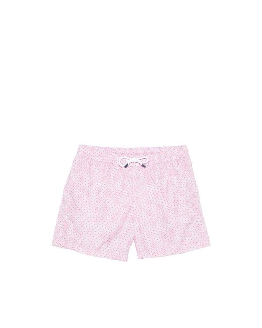 Fedeli Badmode ,Roze ,Rose Floral Print Drawstring Waist in het Pink voor heren