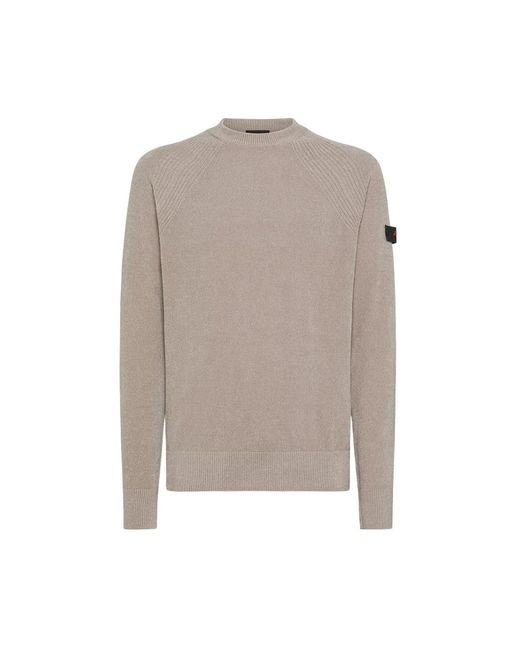 Peuterey Truien & Vesten ,Zachte Gebreide Trui Met Ronde Hals in het Gray voor heren