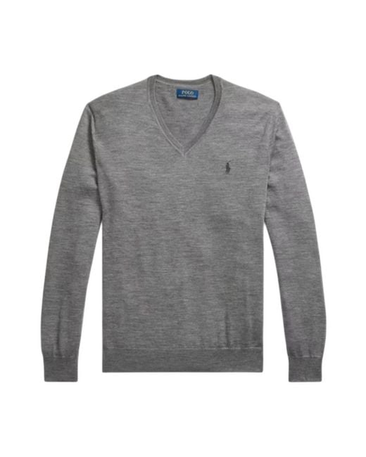 Ralph Lauren Gray V-Neck Knitwear for men