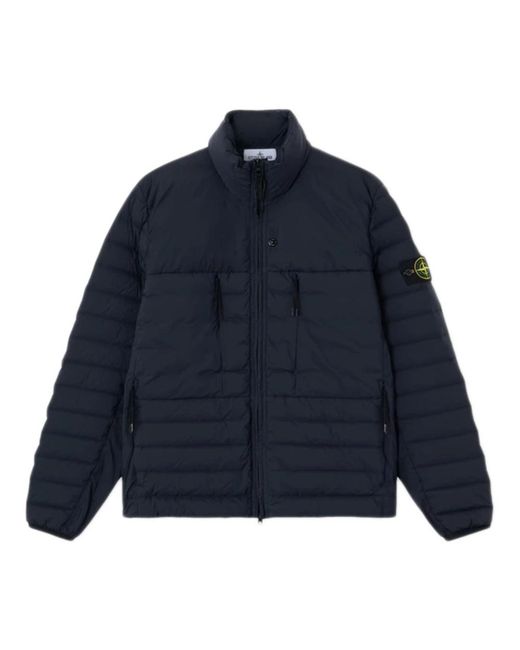 Stone Island Blue Winter Jackets for men