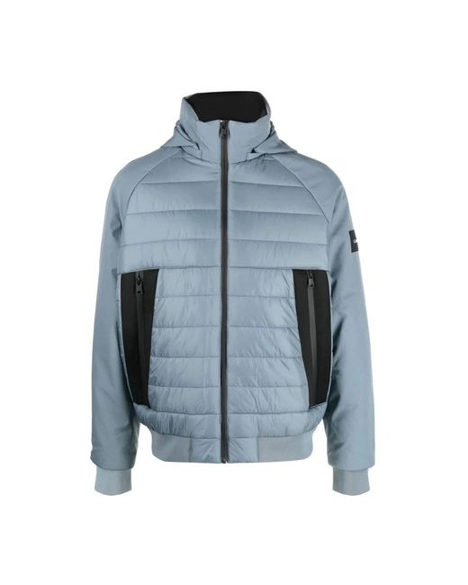 Calvin Klein Jassen ,Grijs ,Polyester Essential Mix Media Jas in het Blue voor heren