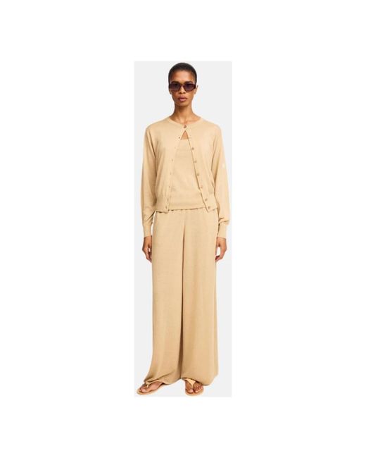By Malene Birger Truien & Vesten ,Bruin ,Wol Donker Zand Cardigan Montie in het Natural