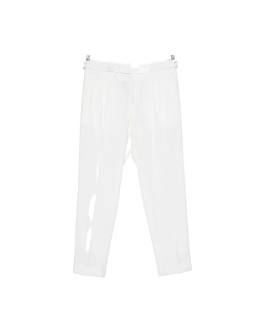 BRIGLIA White Straight Trousers for men