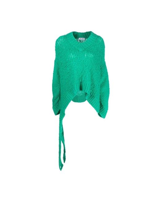 The Attico Green V-Neck Knitwear