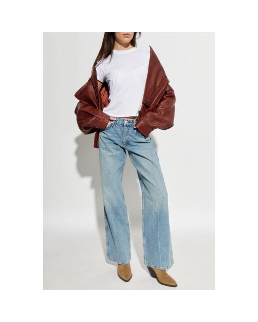 Rag & Bone Jeans ,Blauw ,Katoen Saige Relaxed Straight Jeans in het Blue