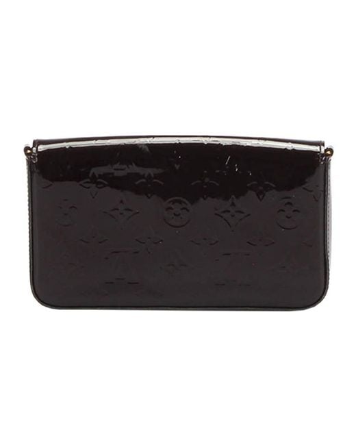 Louis Vuitton Gebrauchte Vernis Pochette Felicie Leder in Schwarz