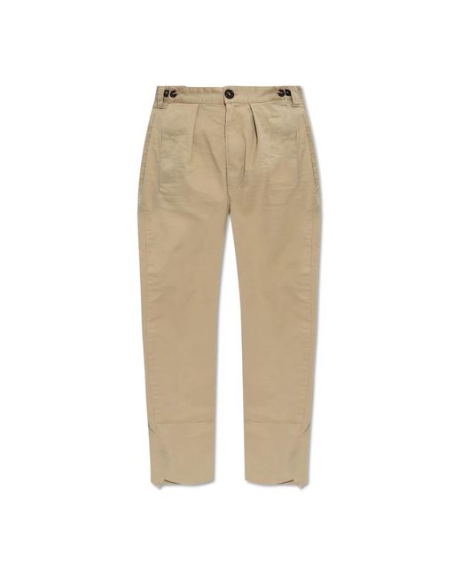 DSquared² Broeken ,Katoen Broek Met Wijde Pijpen in het Natural