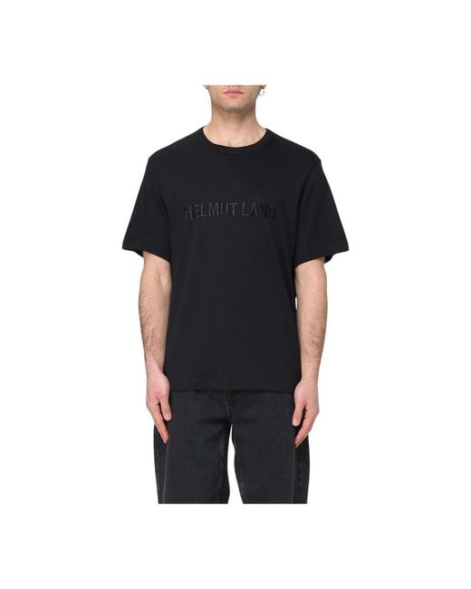 Helmut Lang Embroidered Logo Tee in het Black voor heren