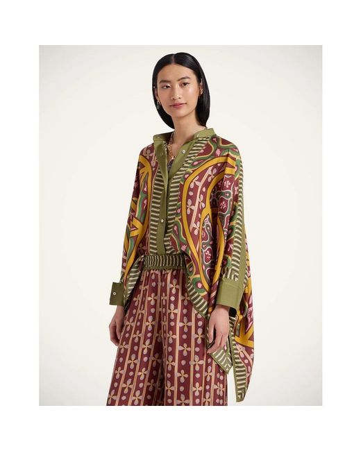 LaDoubleJ Overhemden ,Veelkleurig ,Foulard Shirt in het Brown
