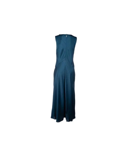 Michael Kors Kleedjes ,Blauw ,Satijn Satijnen Midi Jurk in het Blue