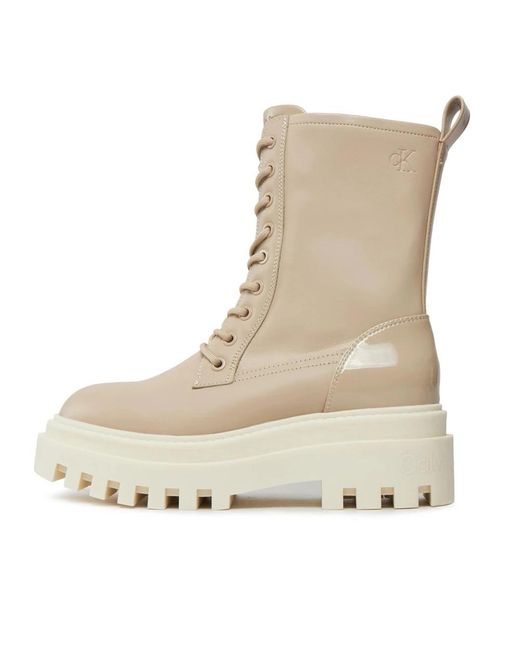 Calvin Klein Natural Lace-Up Boots