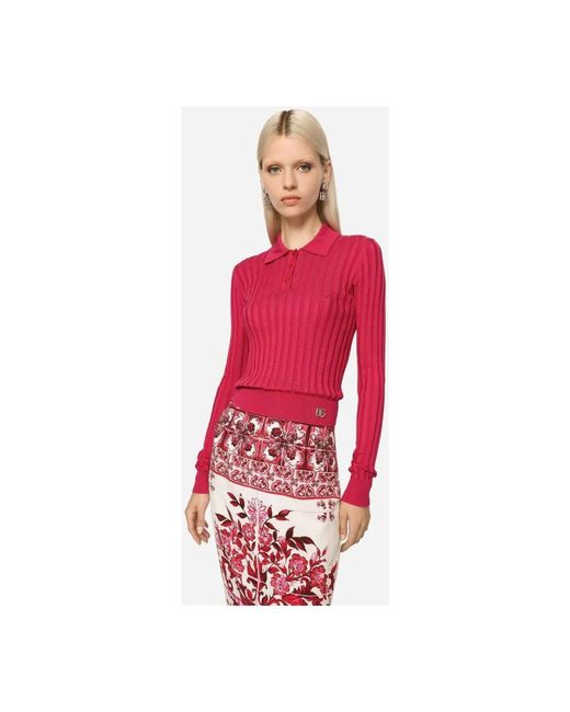 Dolce & Gabbana Pink Polo Shirts