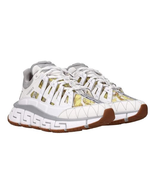 Versace Witte Leren Atletische Sneakers in het White