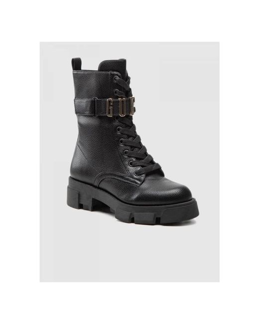Guess Black Lace-Up Boots