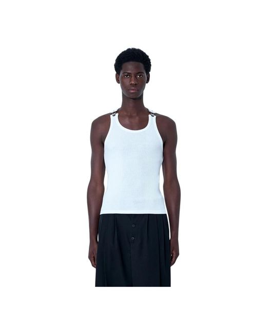 Jean Paul Gaultier White Sleeveless Tops for men