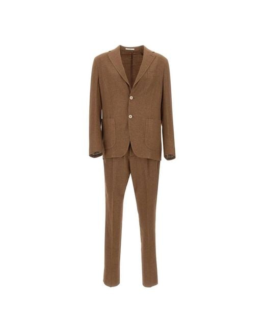 Eleventy Brown Single Breasted Suits for men