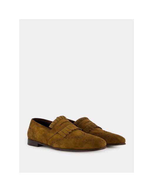 Manolo Blahnik Bruine Suède Kiltie Loafers Met Broguing in het Green voor heren