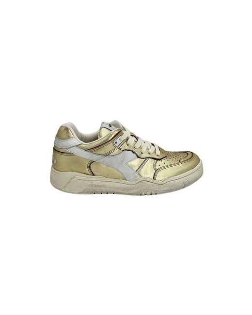 Diadora Green Metallic sneaker - gold distressed effekt